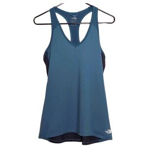 The North Face FlashDry Racerback Tank Top Teal Black Womens M Athletic Gorpcore